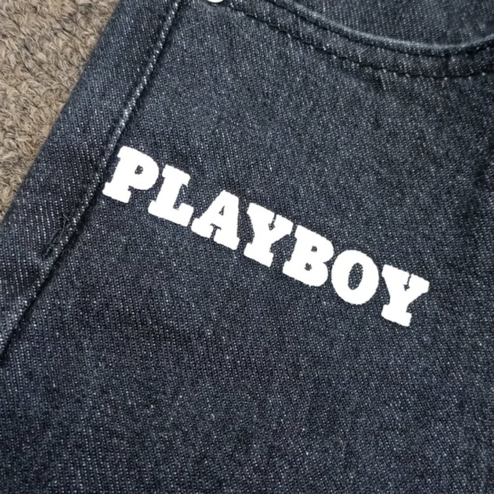 Playboy Bunny Wide Legs Beggy Denim Jeans Y2K - Picture 6 of 7